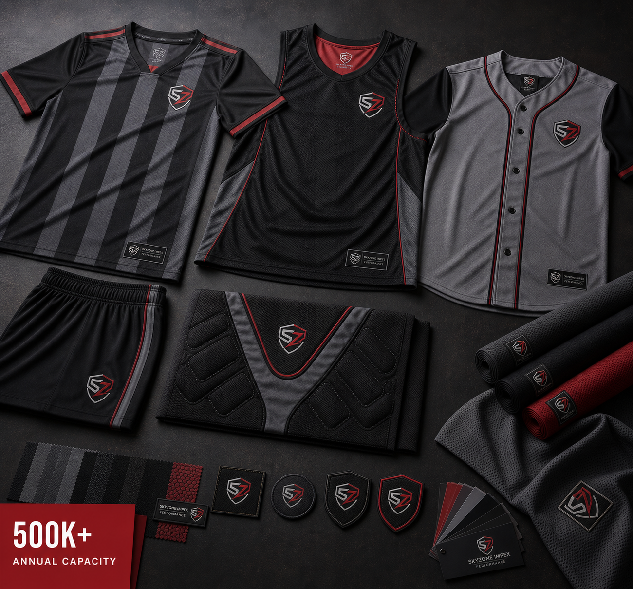 Custom sports uniforms available from Skyzone Impex