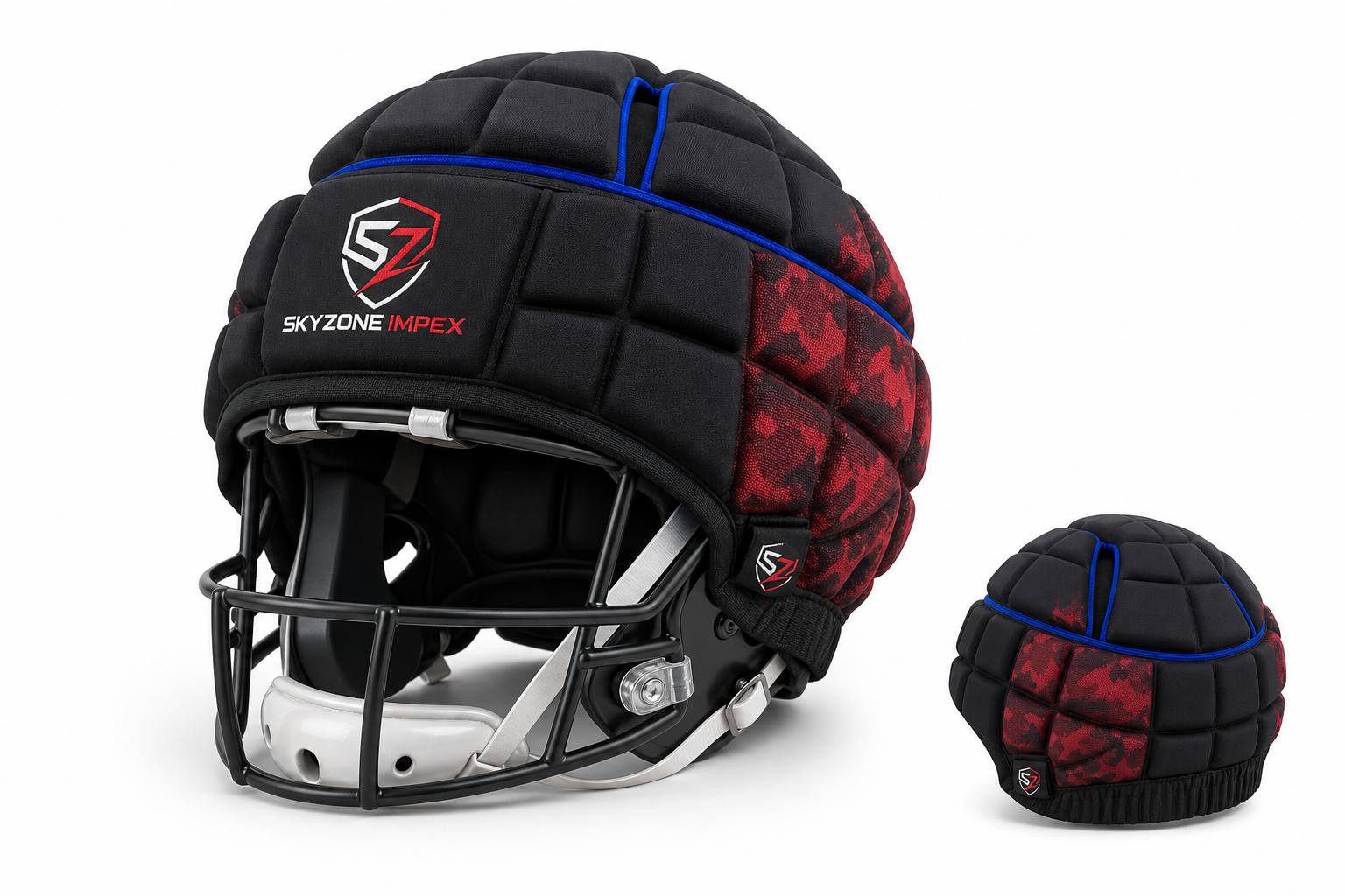 Custom helmet cover accessory prepared for worldwide shipping