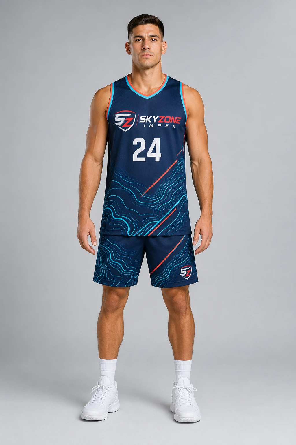 Aqua Contour Custom Sublimated Basketball Uniform Set
