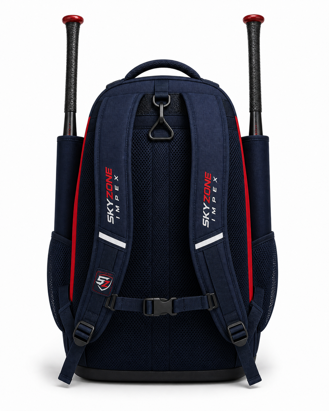 Padded back and shoulder strap construction on a custom baseball backpack