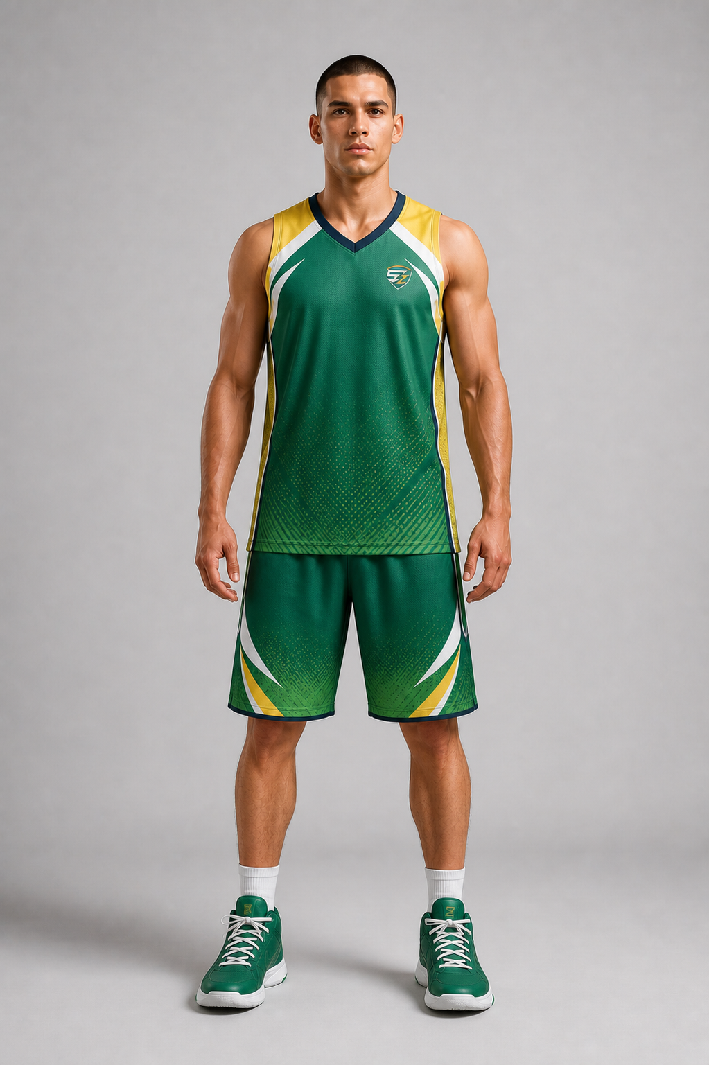 Custom Emerald Gold Basketball Uniform