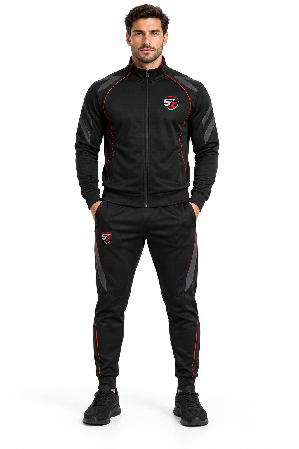 Custom Black Sports Tracksuit for Football Clubs & Teams
