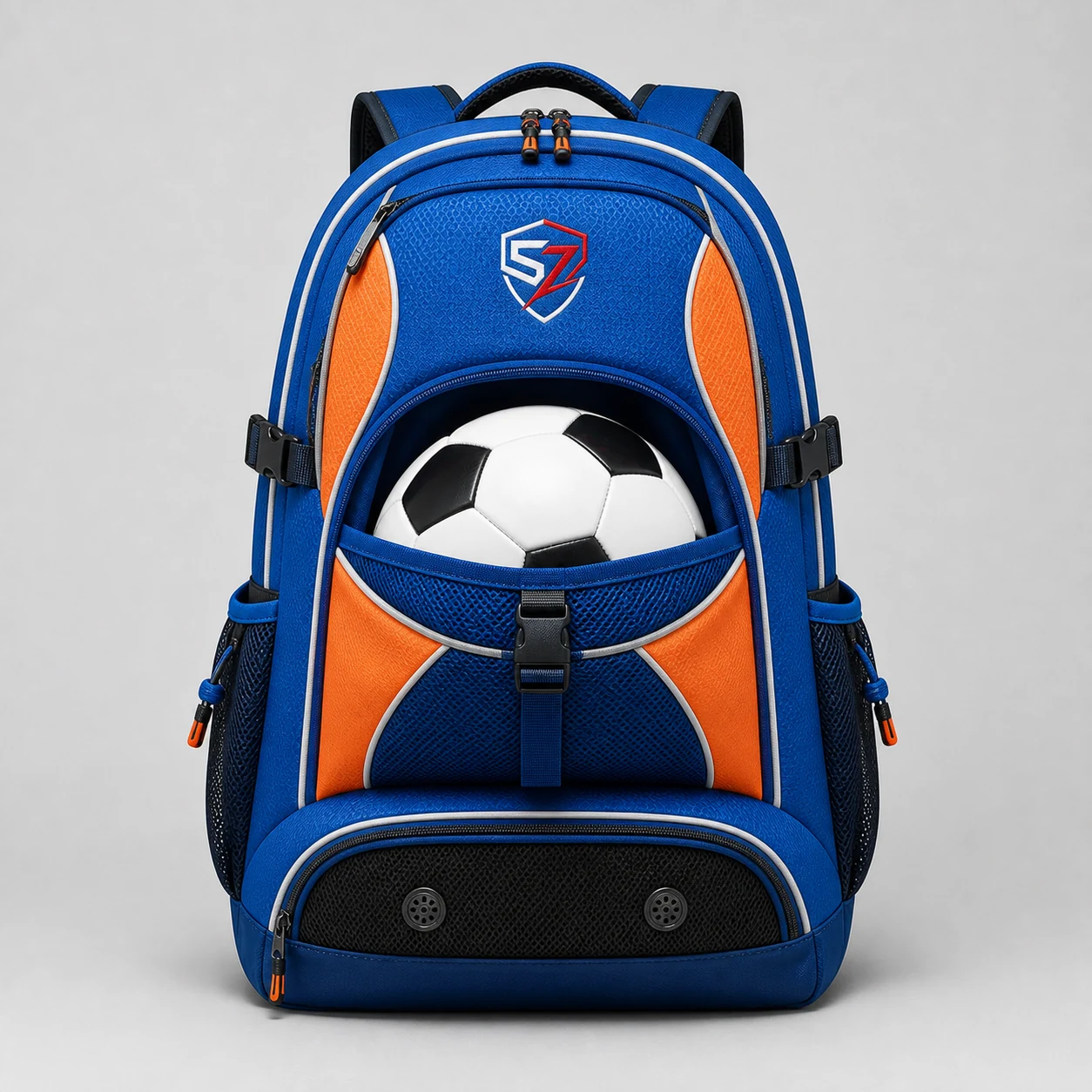 Royal Blue Orange Custom Football Backpack
