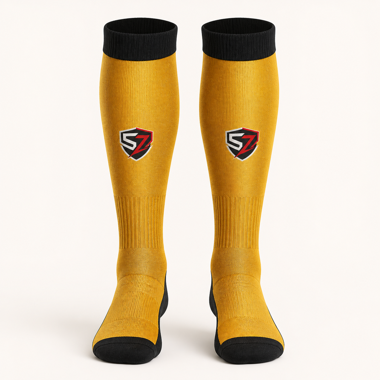 Custom Gold Football Socks with Skyzone Logo