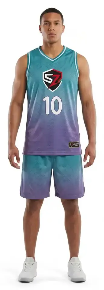 Custom 1996 Throwback Basketball Uniform Sublimated Gradient Mesh Mens Basketball Jersey and Shorts Set OEM Men Sportswear