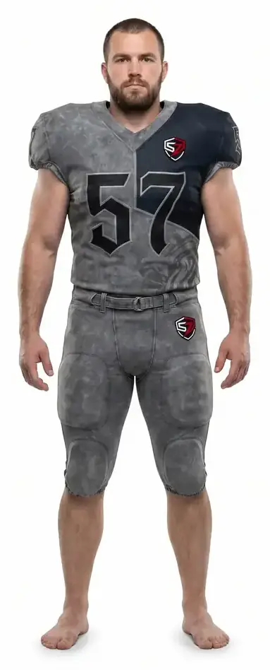 Custom Avant-Garde American Football Uniform 350GSM Double-Knit Distressed Gridiron Jersey & Padded Pants Set Mens OEM Teamwear