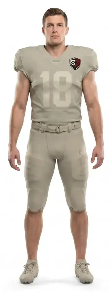 Custom Elite American Football Uniform Set Matte Poly-Spandex Pro-Cut Minimalist Jersey and Compression Pants OEM Manufacturer