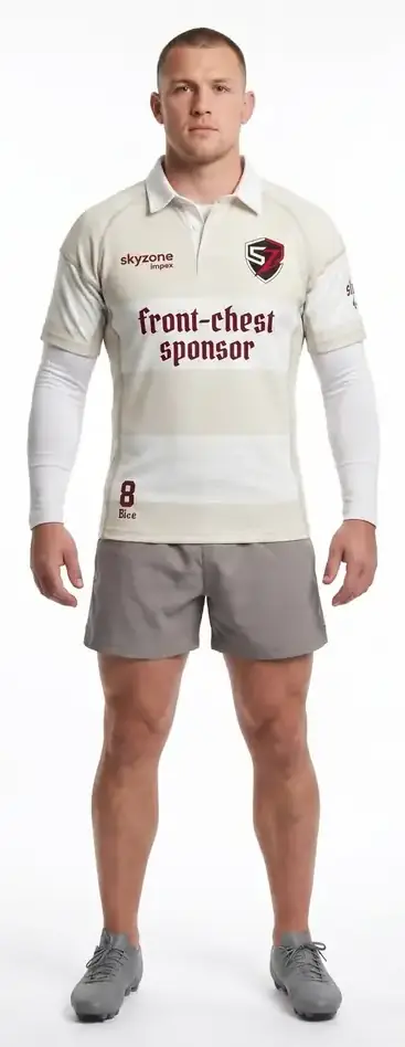 Custom Elite Heavyweight Poly-Cotton Match Day Rugby Jersey Men Minimalist Sublimated Team Uniform OEM Manufacturer