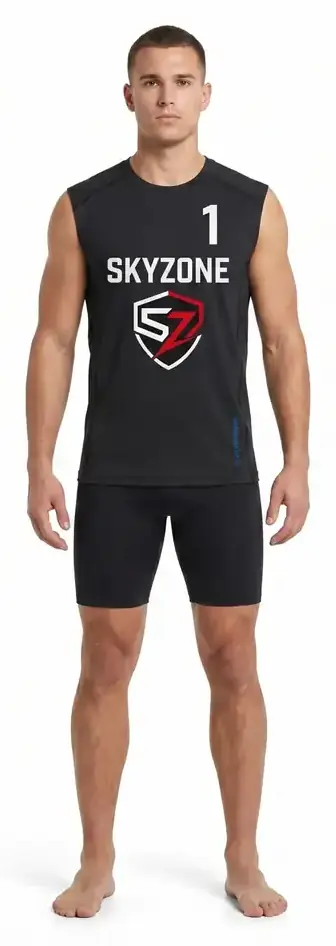 Custom Men's Compression Beach Volleyball Tank Top 200GSM Poly Spandex Sleeveless Athletic Shirt OEM Activewear Manufacturer