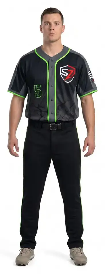 Custom Tactical Baseball Jersey 350GSM Heavyweight Polyester Mesh Oversized V-Neck Mens Athletic Uniform OEM Manufacturer