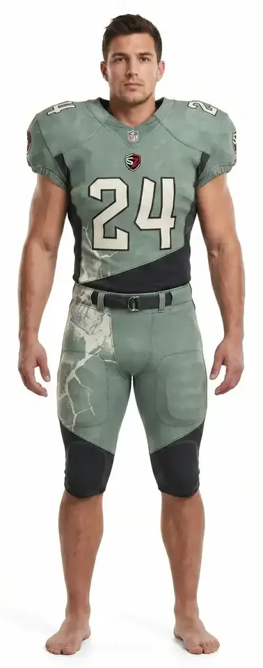 Elite Pro-Cut American Football Uniform 170gsm Poly Mesh Spandex Avant-Garde Asymmetrical Sublimated Mens Tackle Gear OEM Custom