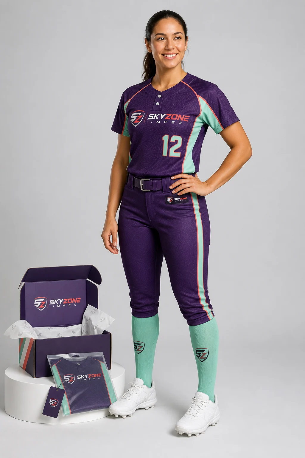 Custom Ladies Two-Button Softball Uniform Set