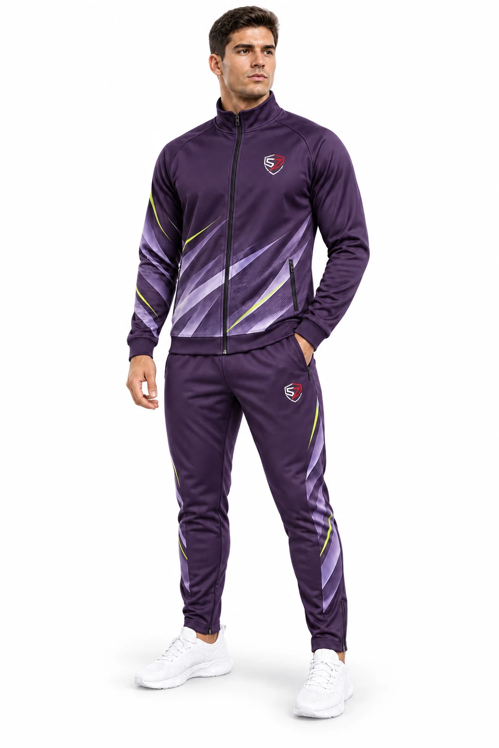Plum Lime Custom Sublimated Team Tracksuit for Clubs