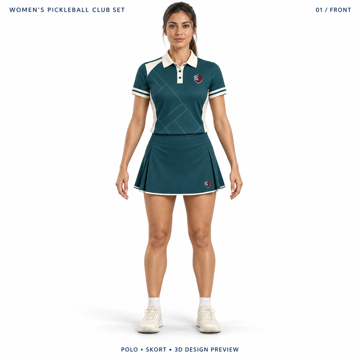 Custom Women’s Pickleball Polo & Skort Set — Club Colours, Court Style