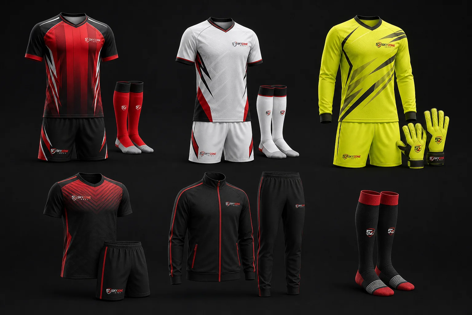 Complete custom football team package included in the Skyzone Impex 30 percent promotion