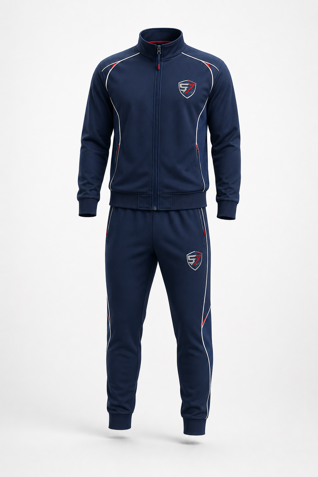 Navy full zip soccer team tracksuit mockup for club package