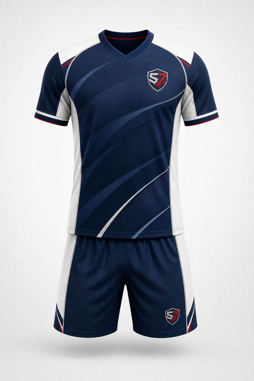 Soccer home kit mockup for complete Skyzone Impex team package